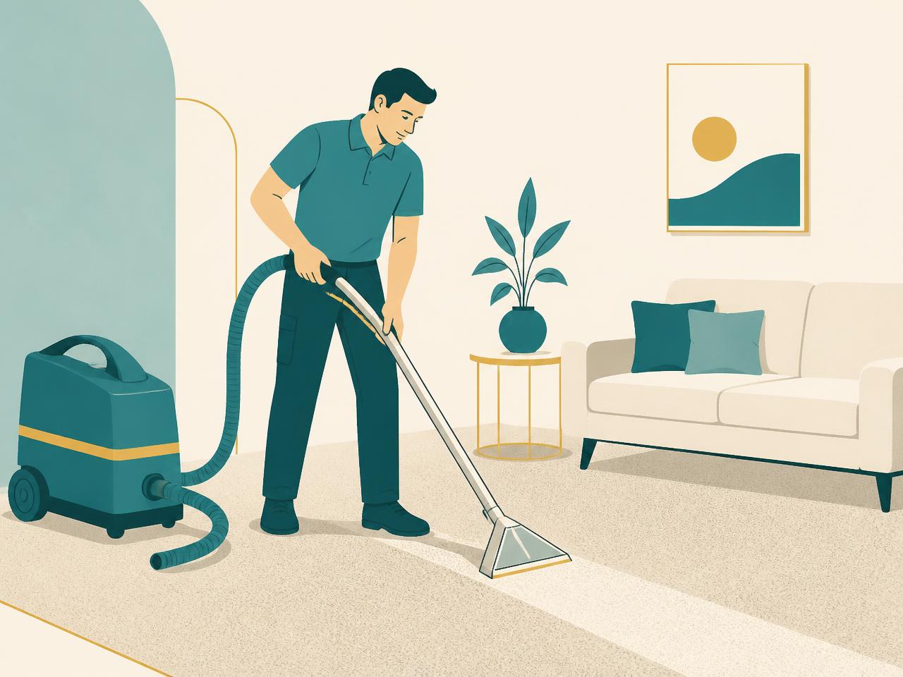 Hello Services cleaner carrying out cleaning services in Hattersley, Tameside — typical local 1960s overspill semis and maisonettes alongside a large stock of