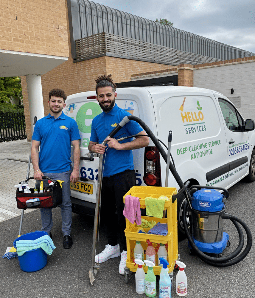 Book Cleaning Services — Home & Commercial Services — Hello Services team at work