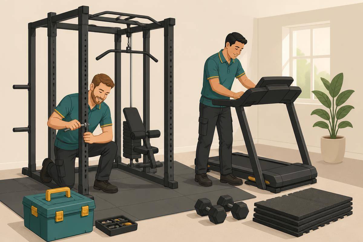 Gym Equipment Assembly — Gym Equipment Assembly — Hello Services team at work