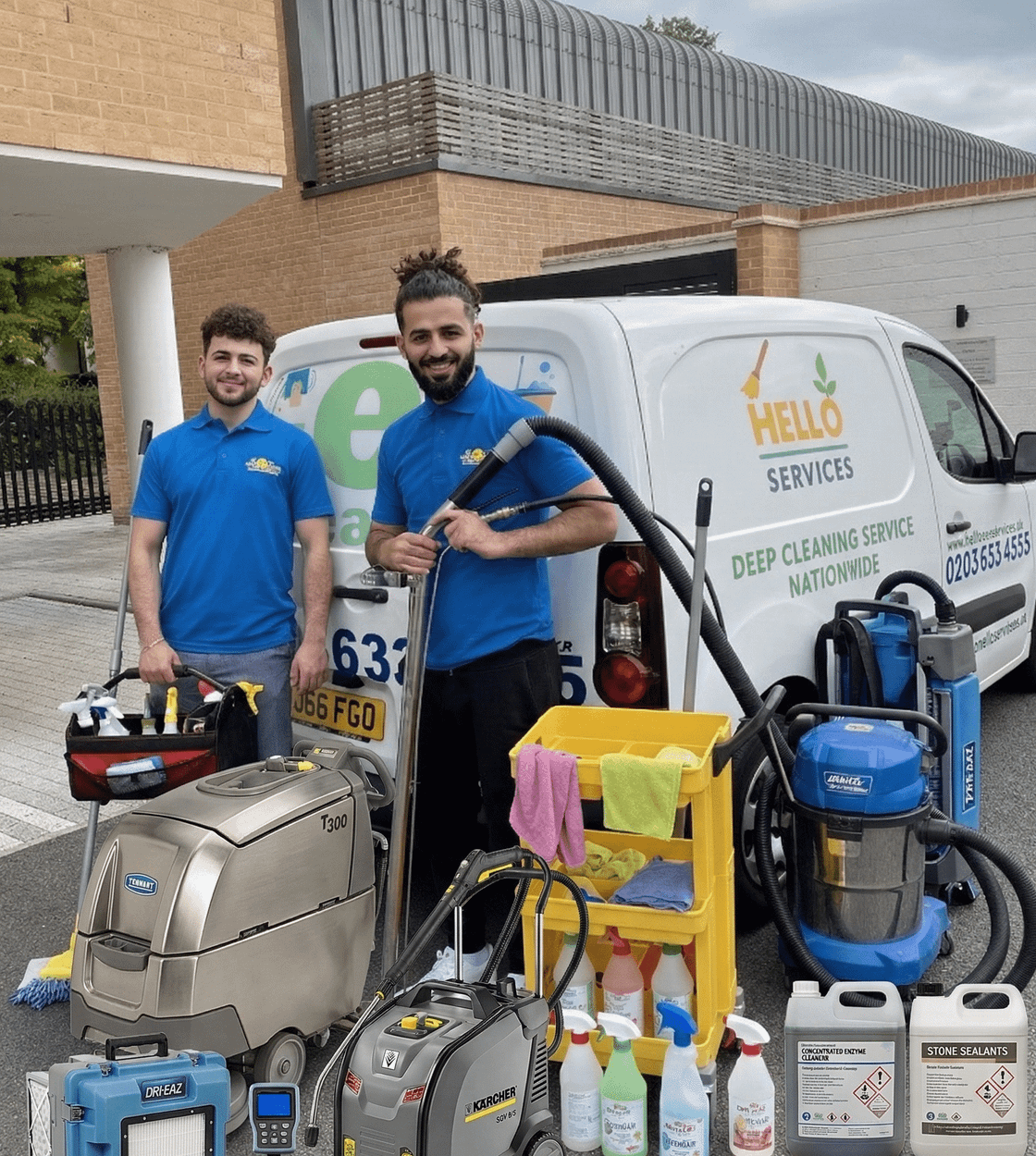 Hello Services crew carrying out an after builders clean on a newly completed Greater Manchester property