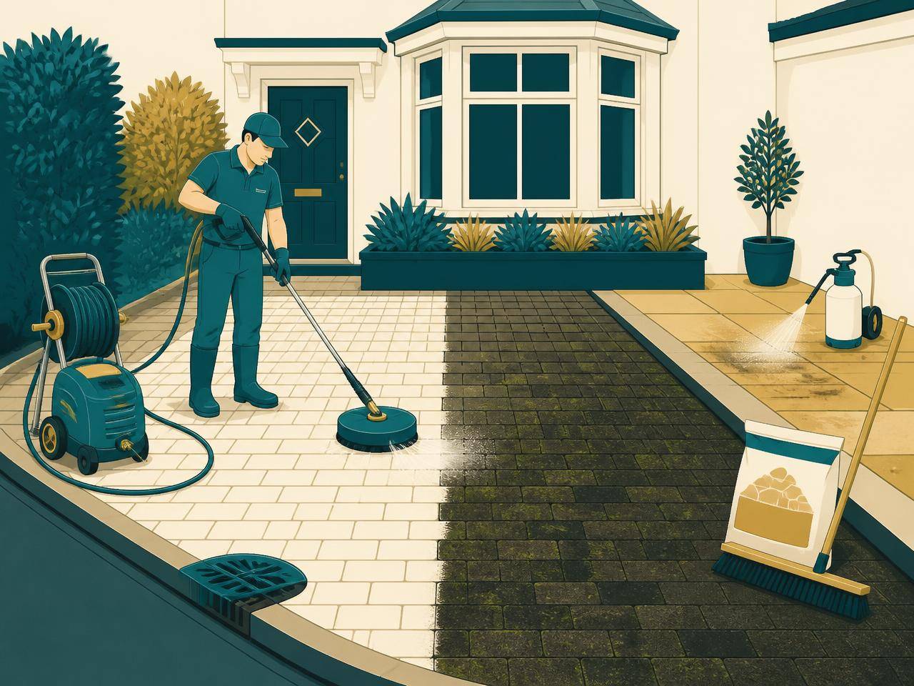 Jet Washing — Jet Washing — Hello Services team at work