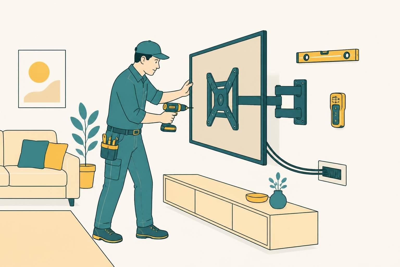 TV Mounting — TV Mounting — Hello Services team at work