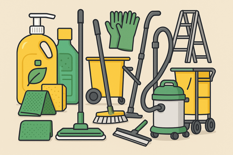 Cleaning Equipment &amp; Products for Business Startup — Cleaning guide from Hello Services