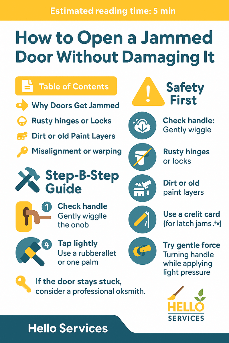 How to Open a Jammed Door Without Damaging It | Hello Services — Clearance & waste guide from Hello Services